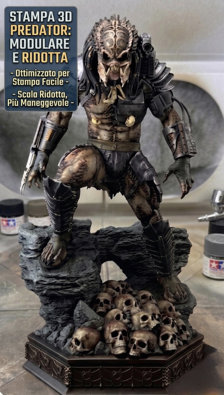Miniatura 1 do modelo 3D Predator Statue -Optimized Easy Print / Multi-Part