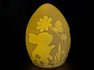 Teelichthalter Osterei Hasenmotiv