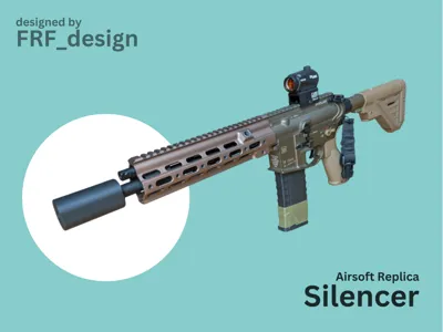 Airsoft SILENCER Replica - oval 2 versions 14mm