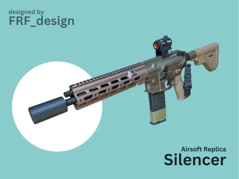 Airsoft SILENCER Replica - oval 2 versions 14mm