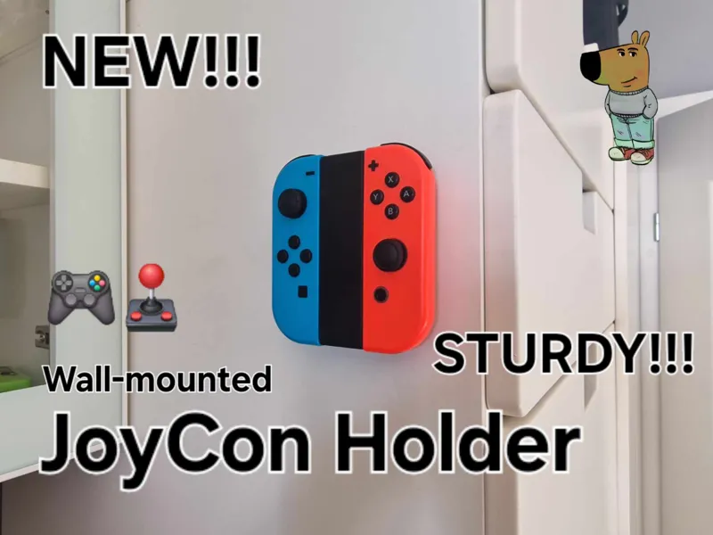 Simple Wall Mounted JoyCon Holder - No supports