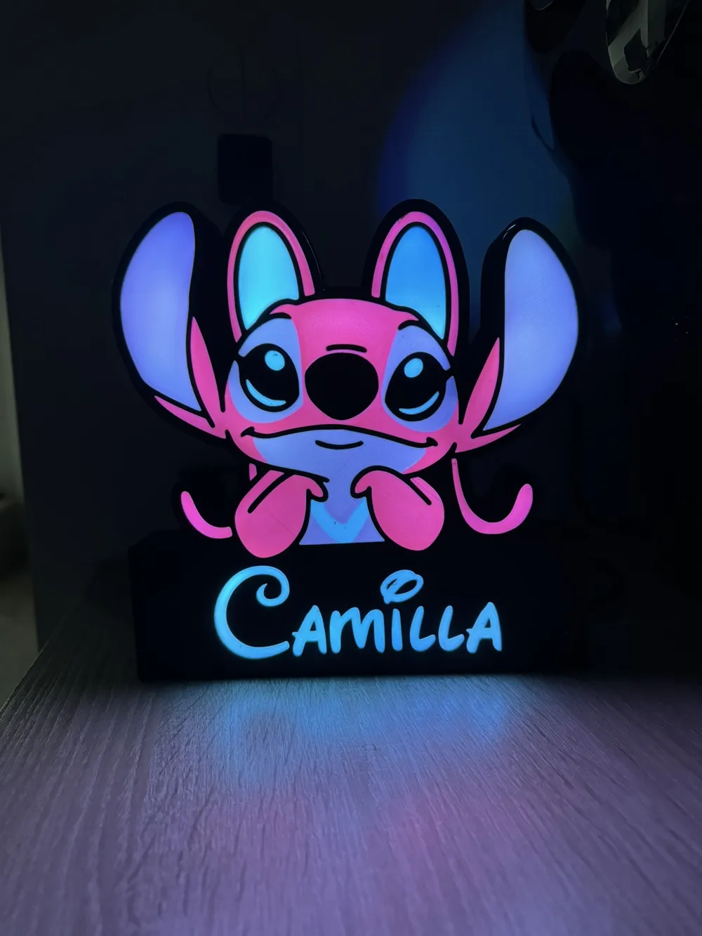 Lamp light box Stitch Angel LED YOUR NAME - Free 3D Print Model ...