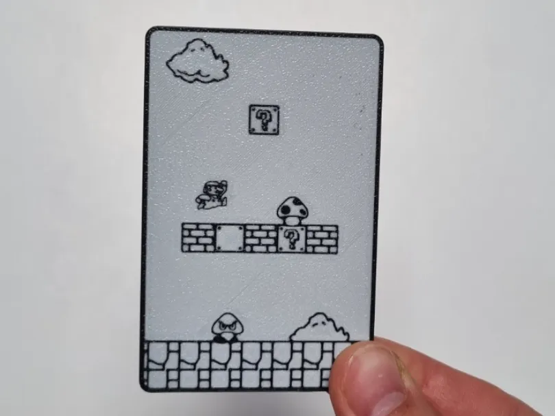 Soporte: Super Mario Credit Card Holder – Tap to Pay. Referencia del modelo original.