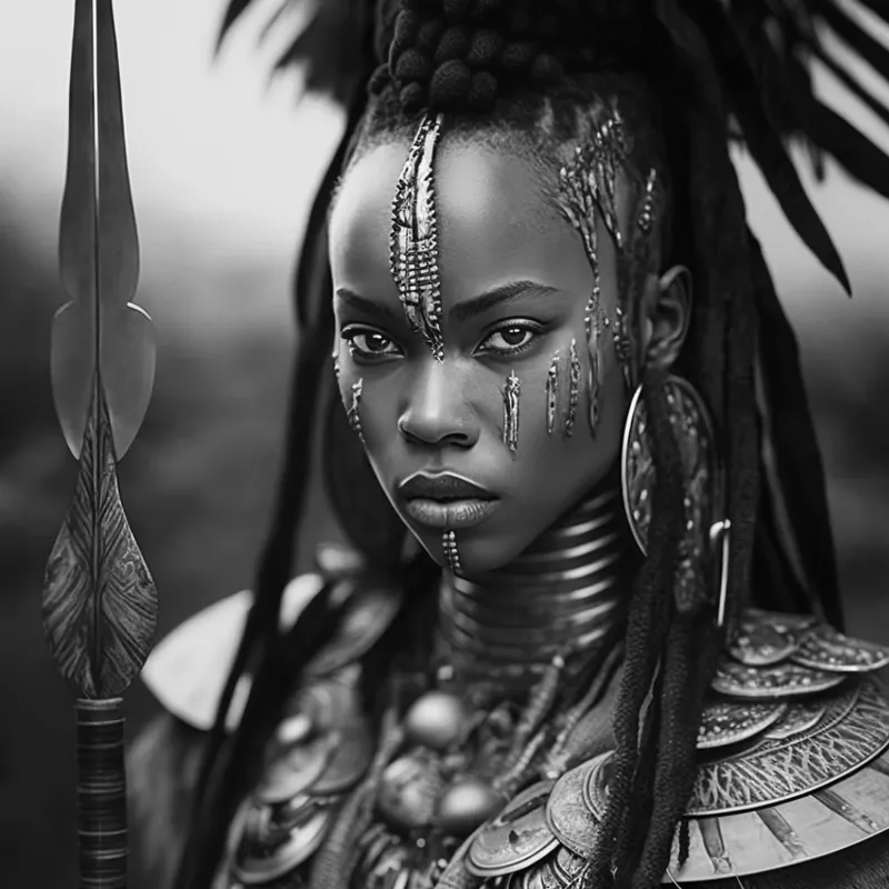 Ethnic Warrior Grayscale (200x200 HF)