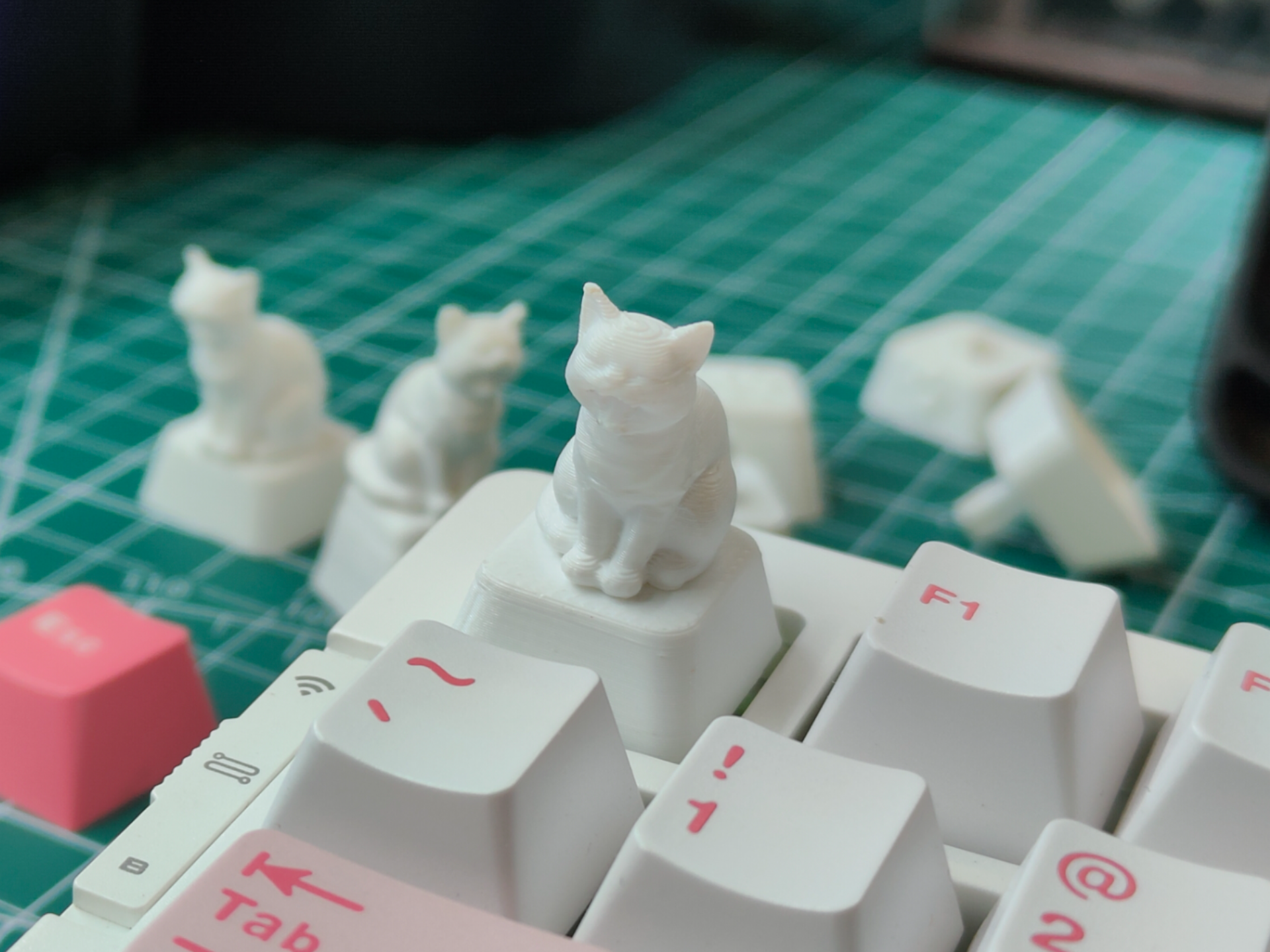 Miniatura 1 do modelo 3D 键帽猫，机械键盘键帽。各种可爱的小猫咪。