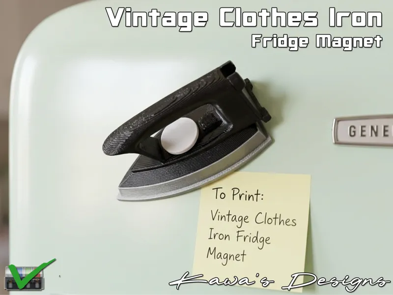 Vintage Clothes Iron Fridge Magnet