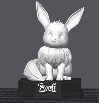 Evoli Statue on a Pedestal