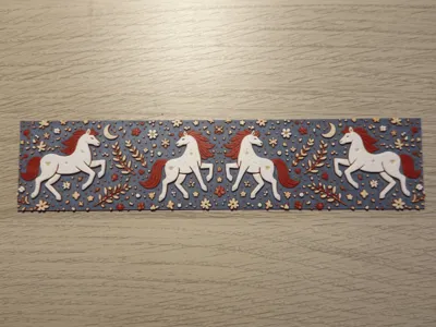 Horse Bookmark – Layered Horse Pattern (4-Color)