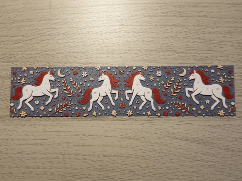 Horse Bookmark – Layered Horse Pattern (4-Color)