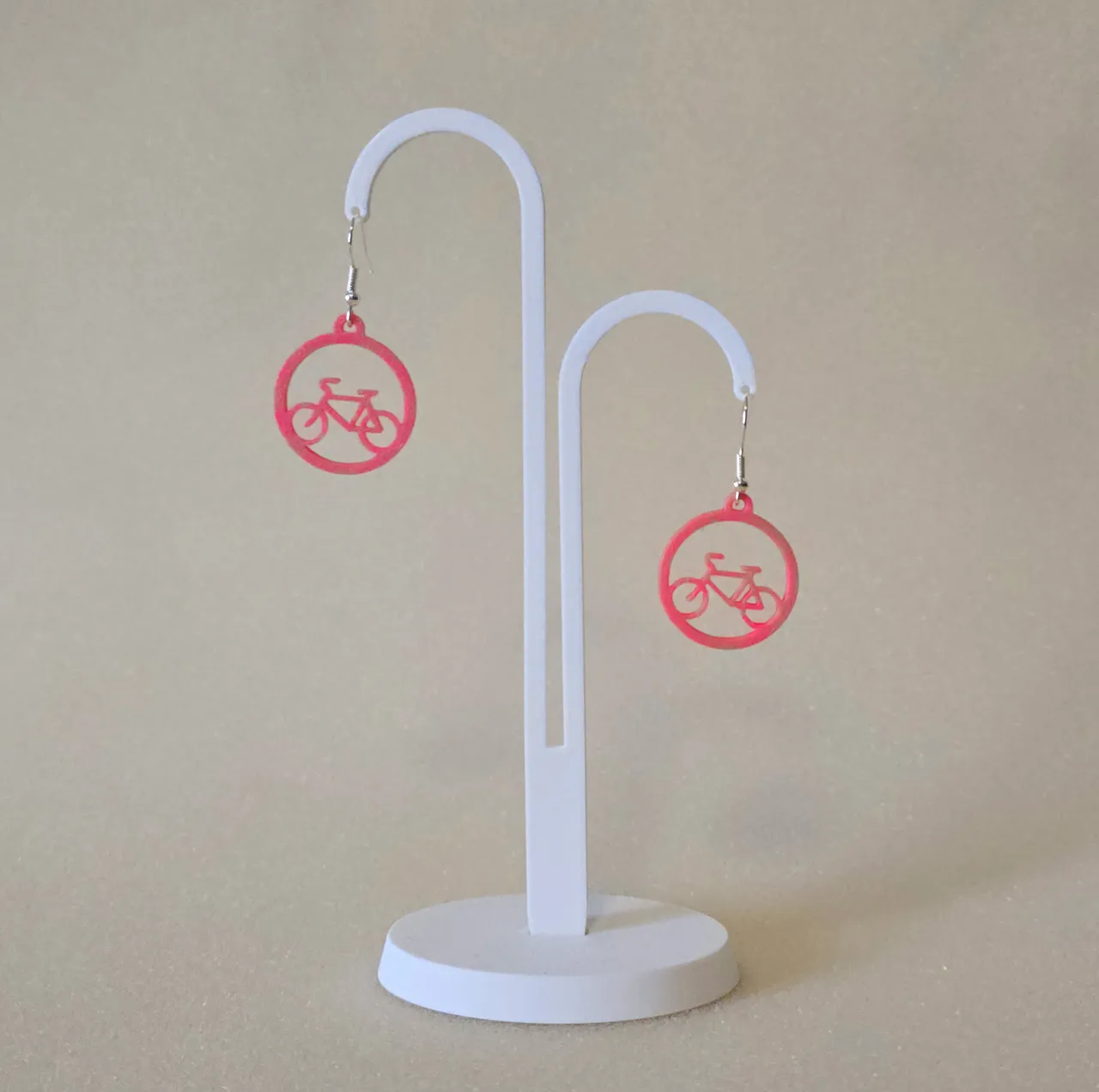 Round Bicycle Earrings view 2