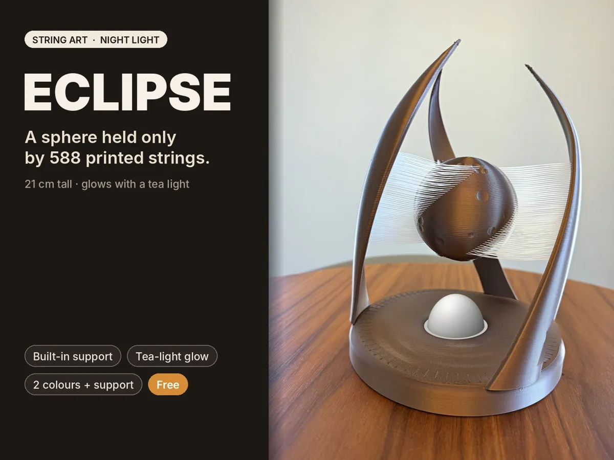 ECLIPSE - Schwebende Kugel String Art Lampe – Kostenloses 3D ...