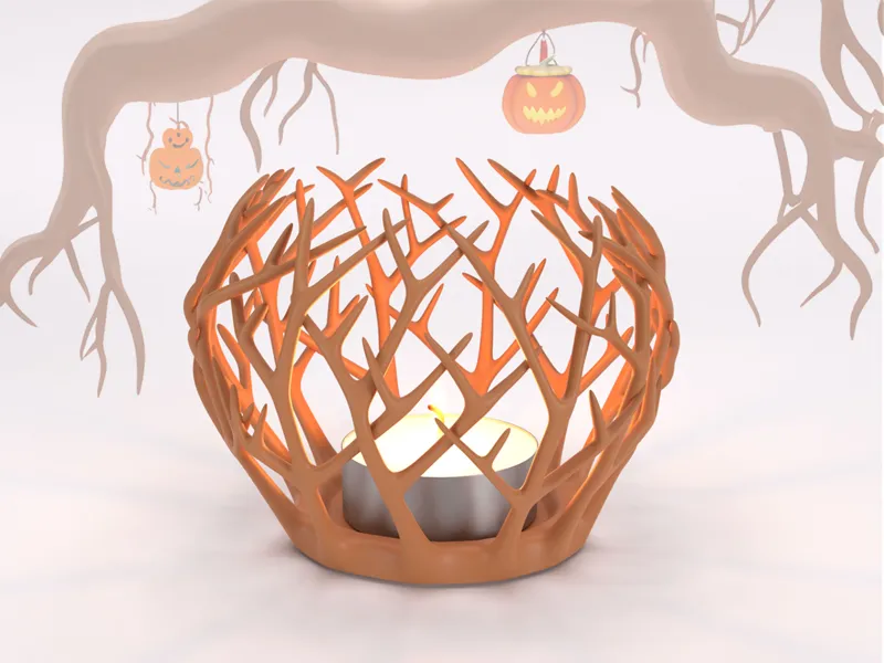 Creepy Tree Halloween Candle Holder - spooky Decor