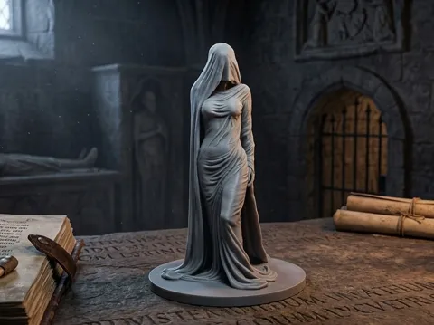 Figura decorativa: Veiled Woman Statue (Mysterious Sculpture) — referencia de MakerWorld
