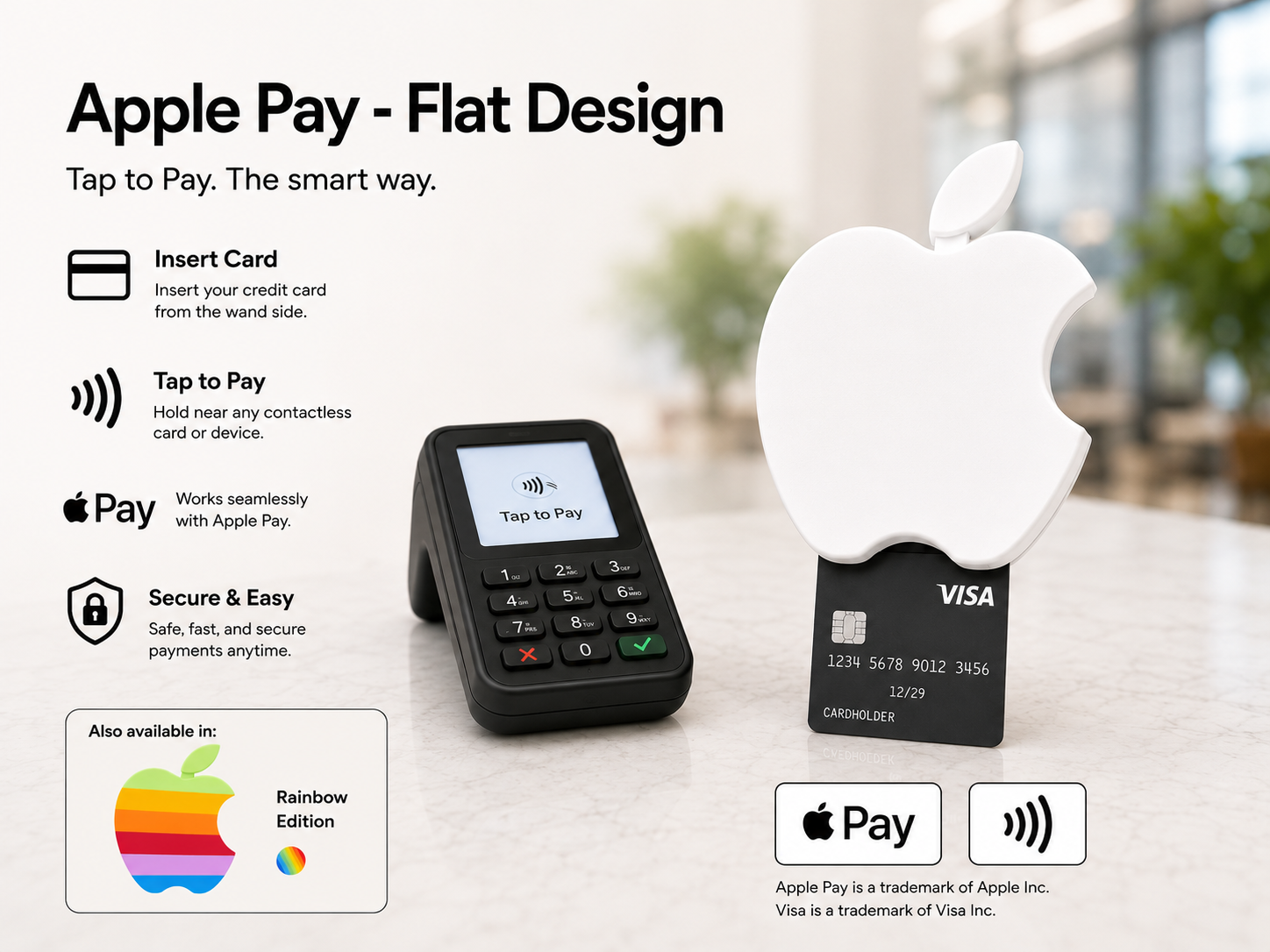 Apple Pay Wand – Flat (Apple-Shaped Card Holder)