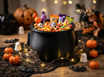 Letrero o emblema decorativo: Halloween Cauldron Bowl – Candy & Decor — vista de referencia 3