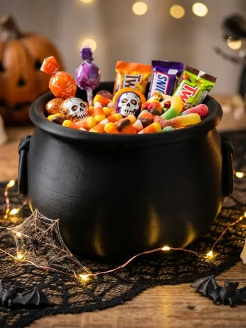 Letrero o emblema decorativo: Halloween Cauldron Bowl – Candy & Decor — vista de referencia 2