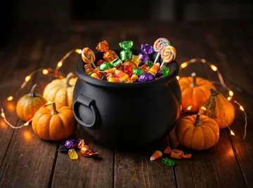 Letrero o emblema decorativo: Halloween Cauldron Bowl – Candy & Decor — vista de referencia 4