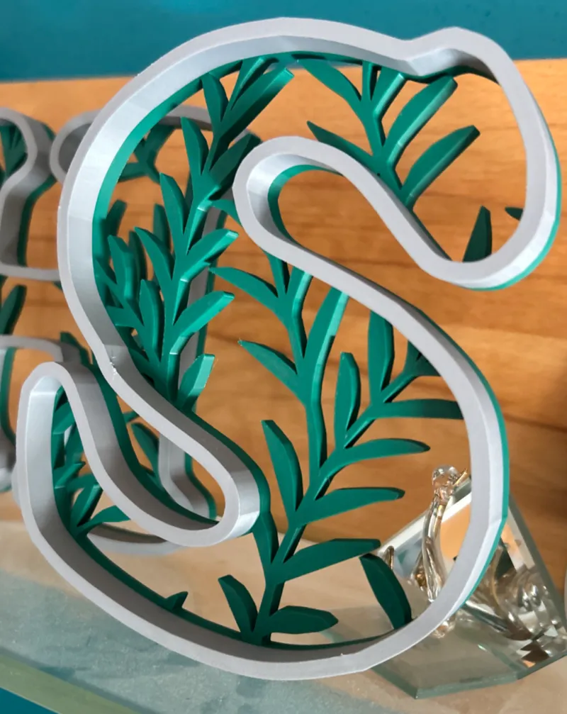 Initial (S) with leaf decoration