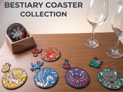 Mythic Beastiary Coasters / Cup Holders Kit