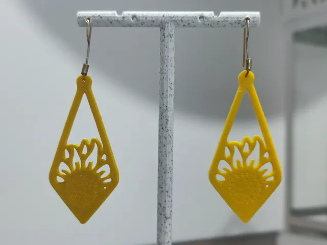 Aretes Girasol Geométrico