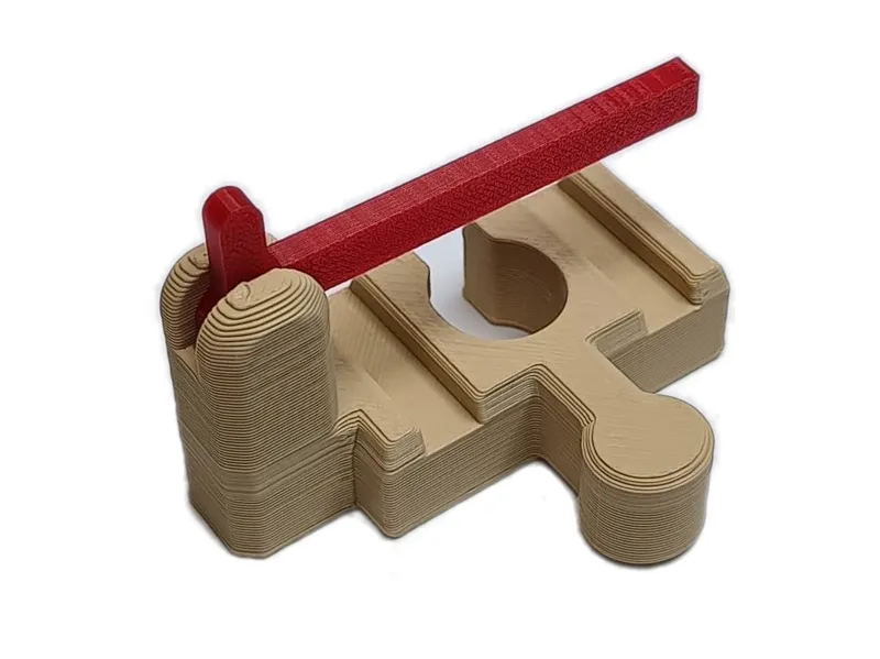 Universal railway barrier track for wooden train