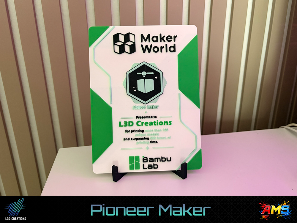 MakerWorld Pioneer Maker Badge