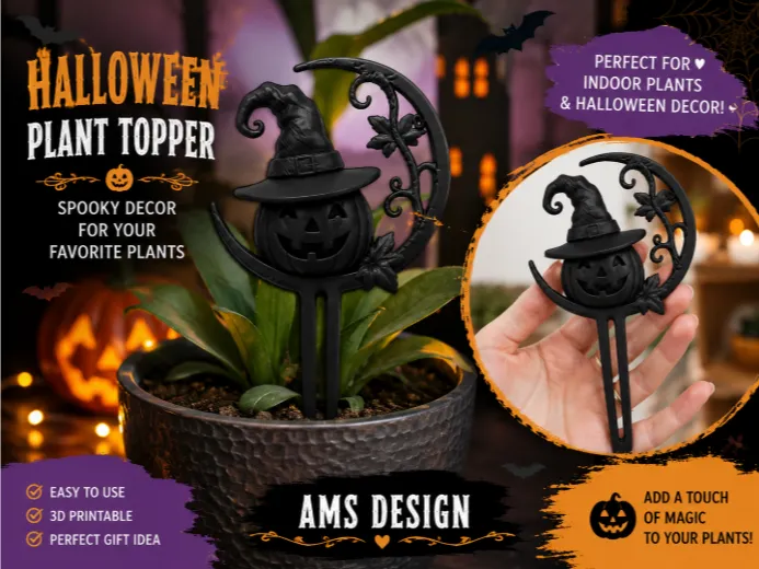 Adorno temático: Halloween Witch Pumpkin Plant Topper. Referencia del modelo original.