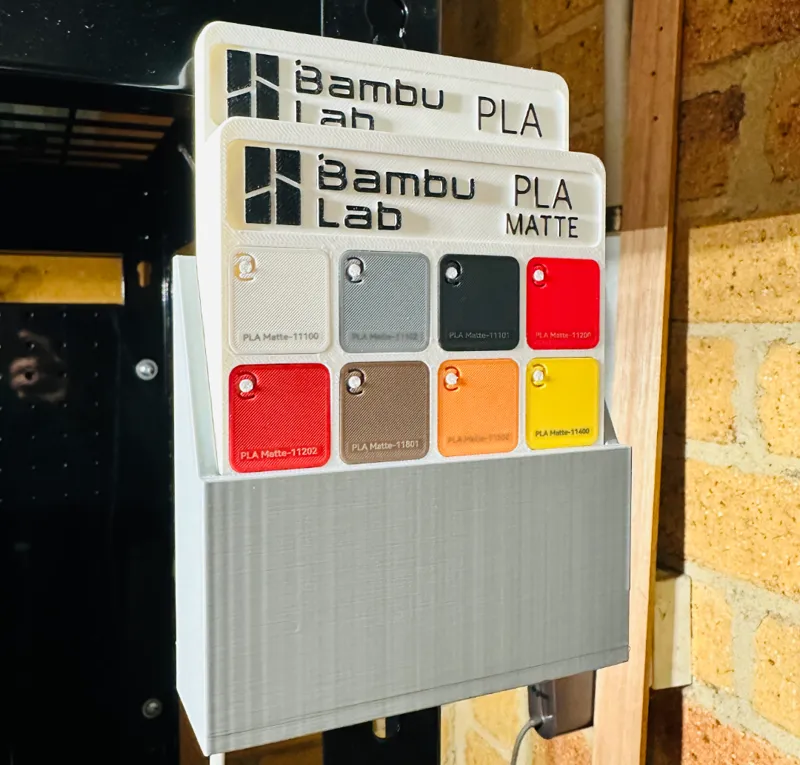 Swatch boards organiser and garage shelf mount