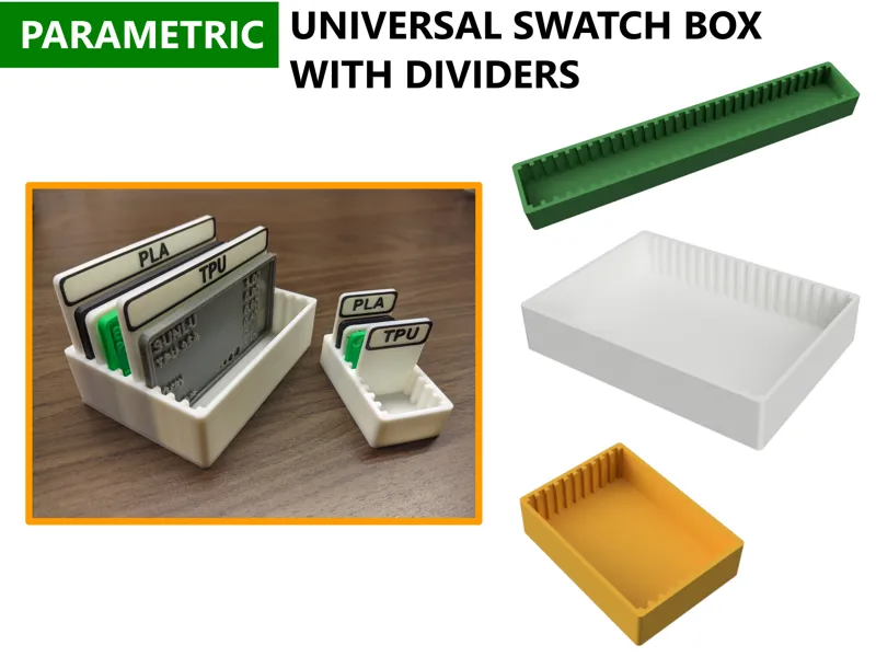 Universal Swatches/Samples Box With Dividers