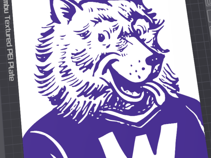 Washington Huskies College Logo (Vintage/Retro) 3D model