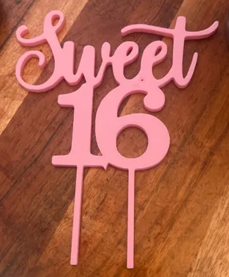 Sweet 16 Cake Topper