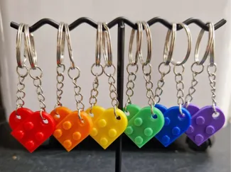 Building brick heart Keychain