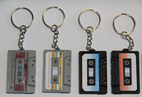 Mini Cassette Tape Keychain with NFC Tag view 3