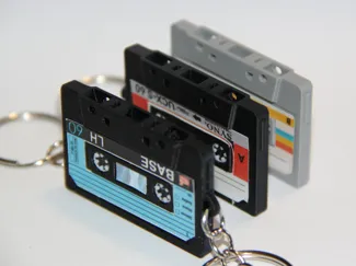 Mini Cassette Tape Keychain with NFC Tag