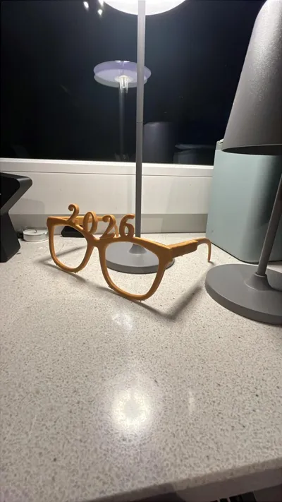 Yılbaşı Temalı Cam Gözlük Dekoratif Süs Özel Tasarım Koleksiyonluk Hediye