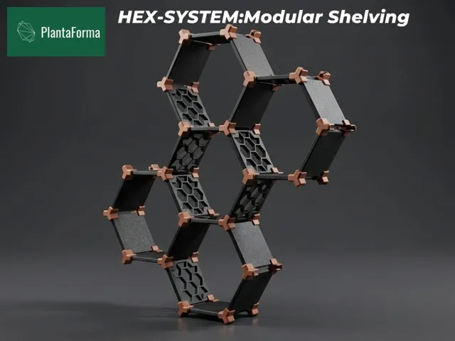 [A1 mini対応] HEX-SYSTEM: モジュラー六角卓上シェルフ