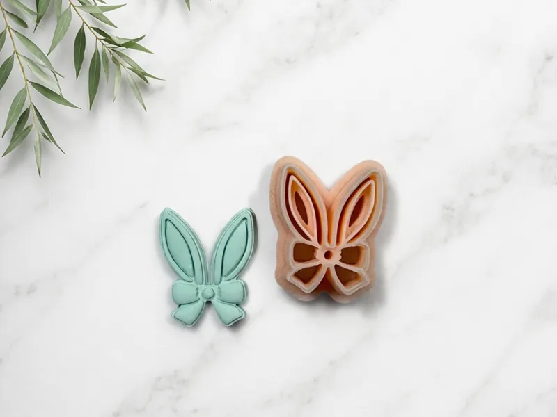 Bow Bunny Ears Polymer Clay Cutter