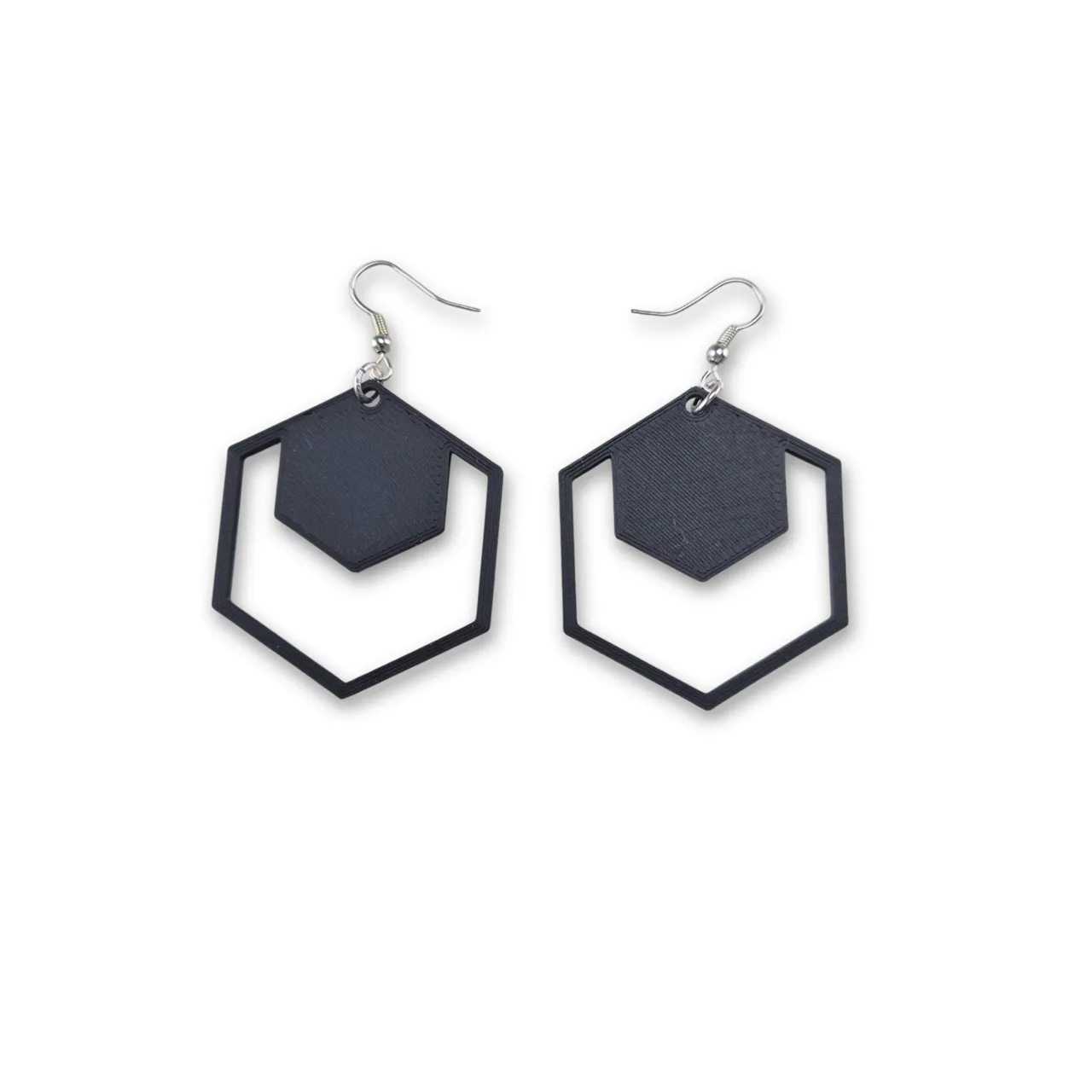 Hexagon Drop Earrings view 2