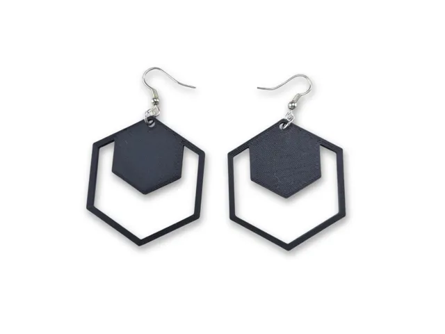 Hexagon Drop Earrings
