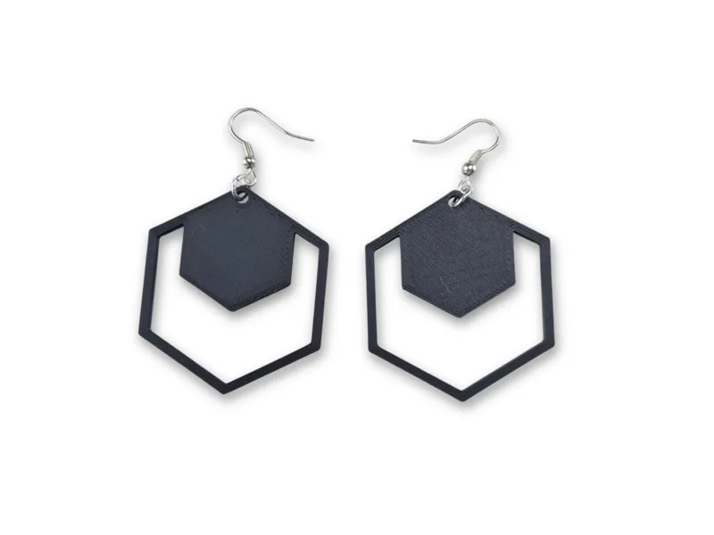 Hexagon Drop Earrings