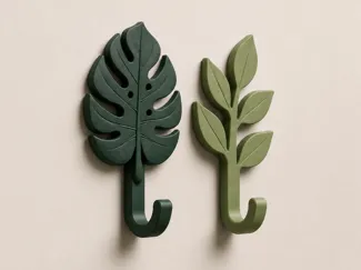 Botanical Leaf Wall Hook Set Nature Towel Hanger
