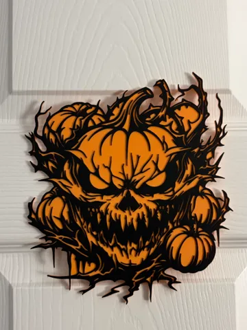 Adorno temático: SPOOKY HALLOWEEN PUMPKIN WALL ART — vista de referencia 2