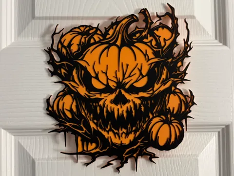 Adorno temático: SPOOKY HALLOWEEN PUMPKIN WALL ART — referencia de MakerWorld
