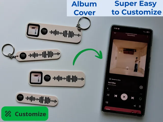 Customizable Spotify Keychain / Tag