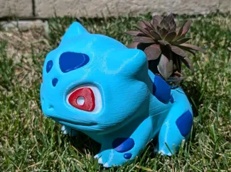 Colored Bulbasaur Plant Pot - Drainage and Plate