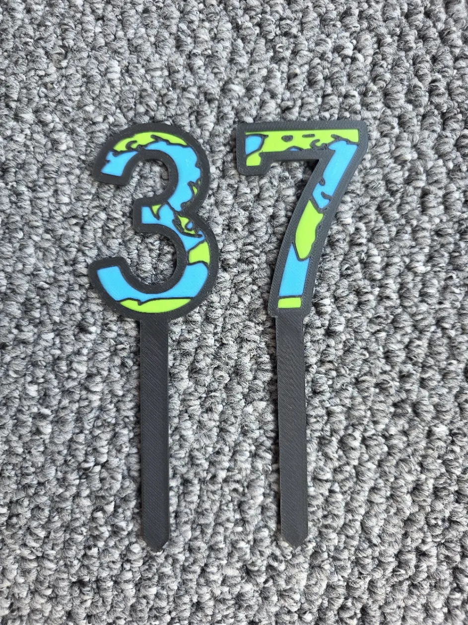 Earth Pro Map earth number cake toppers - Free 3D Print Model - MakerWorld