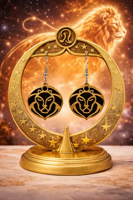 Leo Earrings - Zodiac Series view 2