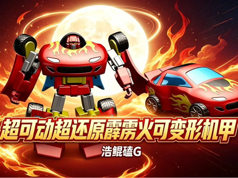 【V2.0】8.5寸霹雳火变形机甲玩具（可变形，单色打印，全关节可动）