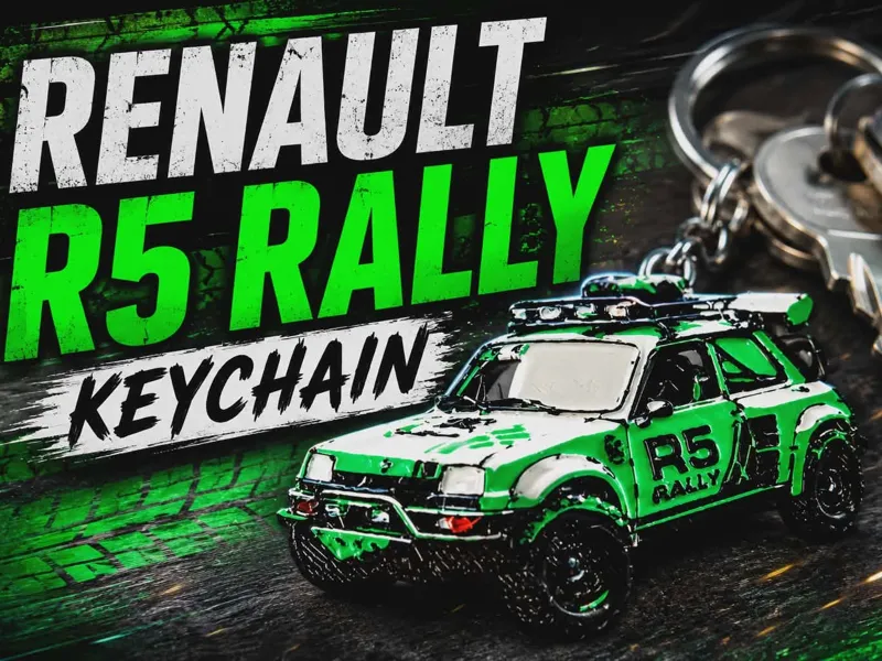 Renault R5 Rally keychain