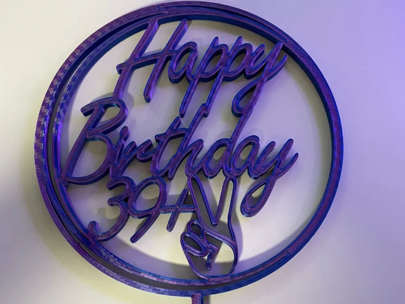 Cake Topper "Happy Birthday" 39+2 (41 Jahre)